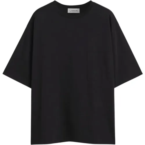 Schwarzes Taschen T-Shirt Oversize Baumwolle - Lanvin - Modalova