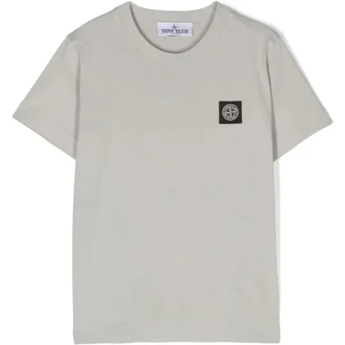 Graues T-Shirt mit Compass Rose Patch - Stone Island - Modalova