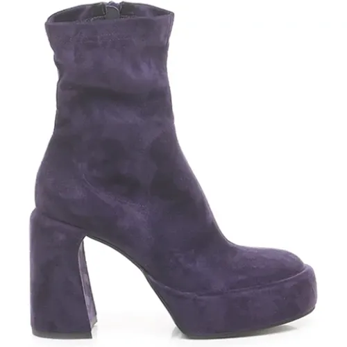 Suede Women`s Ankle Boots , female, Sizes: 4 UK - Elena Iachi - Modalova