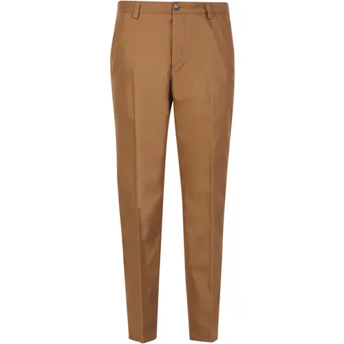 PT Torino men's skinny stretch cotton pants Brown
