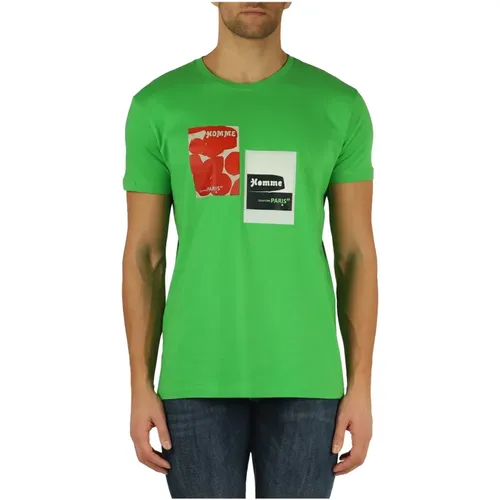Baumwoll T-Shirt mit Logo-Print , Herren, Größe: M - Daniele Alessandrini - Modalova