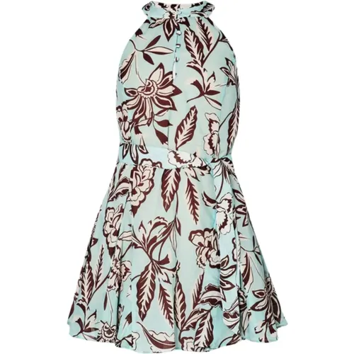 Floral Print Cotton Dress with American Neckline , female, Sizes: S, M, 2XS, XS - Liu Jo - Modalova