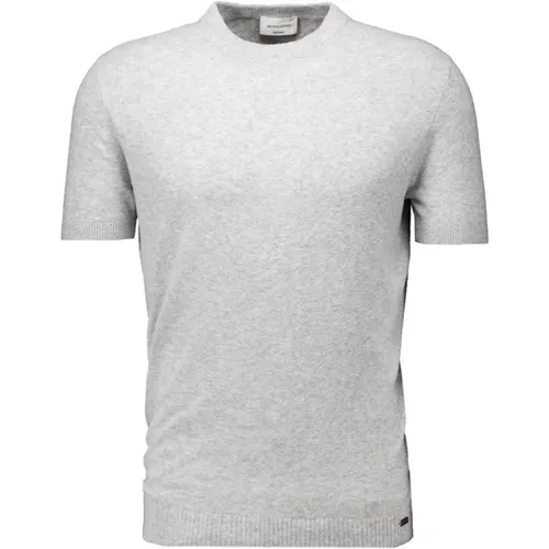 Stilvolles Bouclé T-Shirt Hellgrau Herren , Herren, Größe: XL - Gentiluomo - Modalova