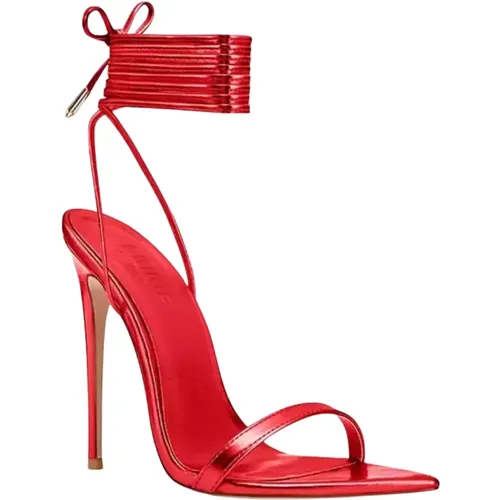 Rote Lace-Up Stiletto-Sandalen - Limitierte Auflage - Femme LA - Modalova