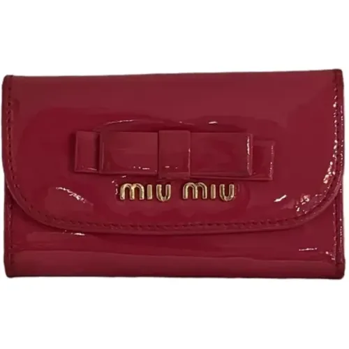 Pre-owned Canvas key-holders , female, Sizes: ONE SIZE - Miu Miu Pre-owned - Modalova