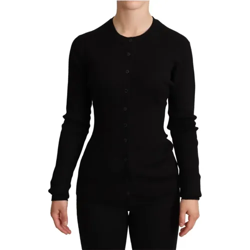 Cashmere Button Down Cardigan Sweater , female, Sizes: M, XL - Dolce & Gabbana - Modalova