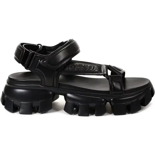 Padded Logo Sandals , female, Sizes: 6 1/2 UK - Prada - Modalova