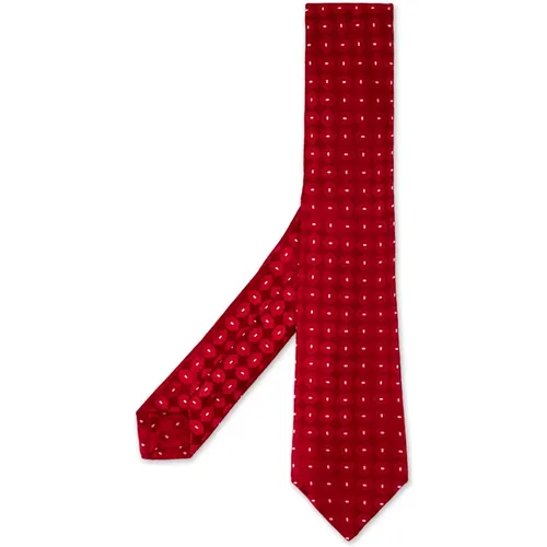Roter Seidenblumenmuster Krawatte , Herren, Größe: ONE Size - Kiton - Modalova
