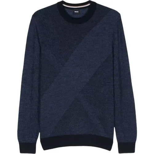 Jacquard Wool Sweater , male, Sizes: XL, 2XL, M - Boss - Modalova