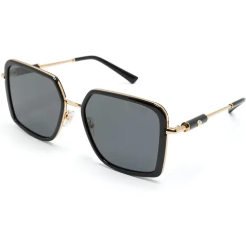 Schwarze Sonnenbrille mit Original-Etui , Damen, Größe: 56 MM - Versace - Modalova