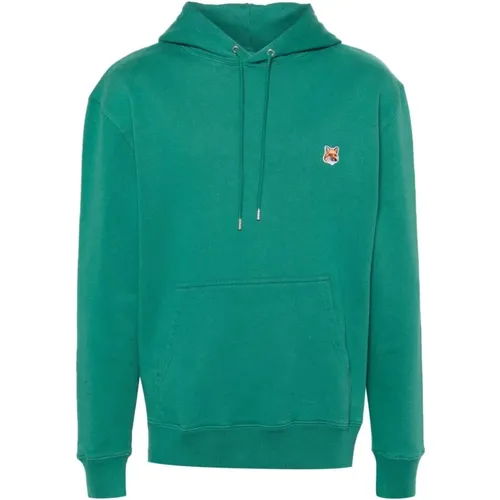 Fox Head Patch Hooded Top , male, Sizes: L, S - Maison Kitsuné - Modalova