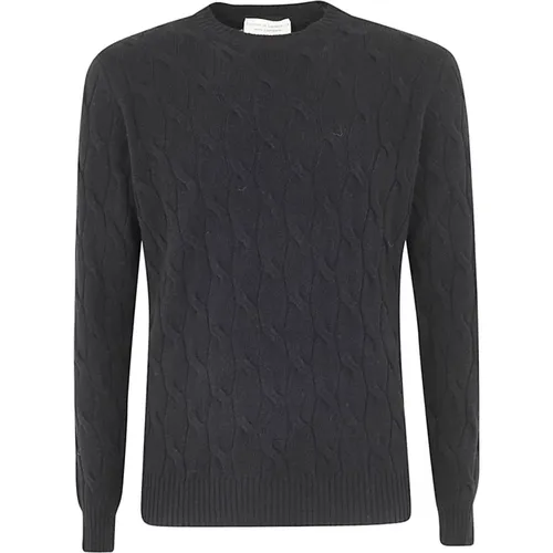 Wool Cashmere Long Sleeves Crew Neck Sweater With Braid , male, Sizes: 3XL - Filippo De Laurentiis - Modalova