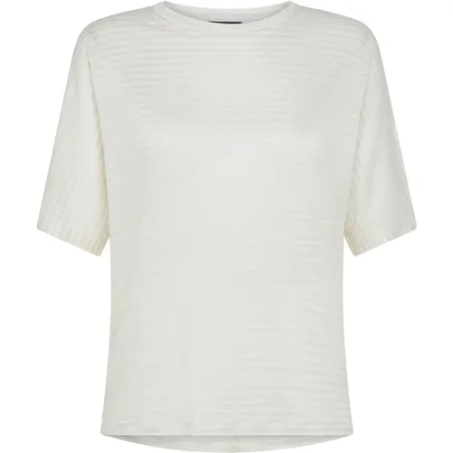 Striped Linen Blend T-shirt , female, Sizes: L, M - Peuterey - Modalova