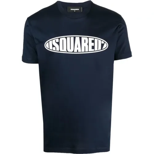 Blau Surf Board Logo T-Shirt , Herren, Größe: M - Dsquared2 - Modalova