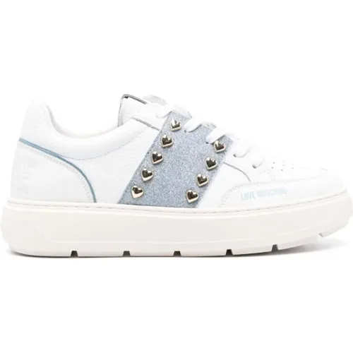 Band Sneakers - /Blue Sky - Studs , female, Sizes: 3 UK, 5 UK, 6 UK, 4 UK - Love Moschino - Modalova