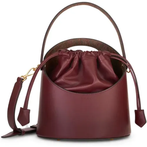 Saturno Leather Bucket Bag , female, Sizes: ONE SIZE - ETRO - Modalova