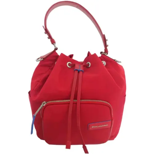 Leather and fabric bucket bag with backpack portability , female, Sizes: ONE SIZE - Piquadro - Modalova