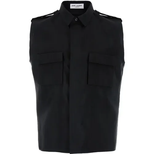 Schwarze Hemden Look 21 - Saint Laurent - Modalova