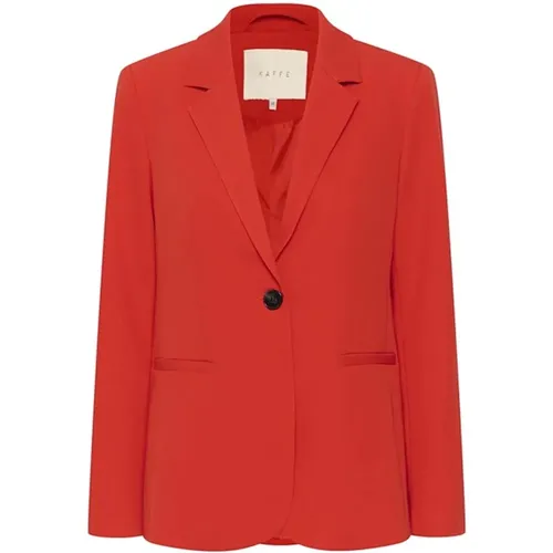 Feurig Roter Blazer Jacke , Damen, Größe: M - Kaffe - Modalova