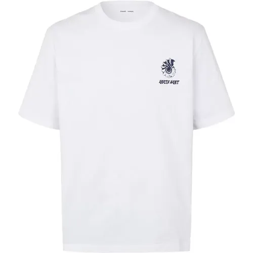 Printed Oversized Unisex Short Sleeve T-shirt , male, Sizes: M, XL, S - Samsøe Samsøe - Modalova