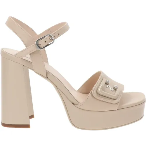 Leather High Heel Shoes with Buckle , female, Sizes: 5 UK, 4 UK - Nerogiardini - Modalova