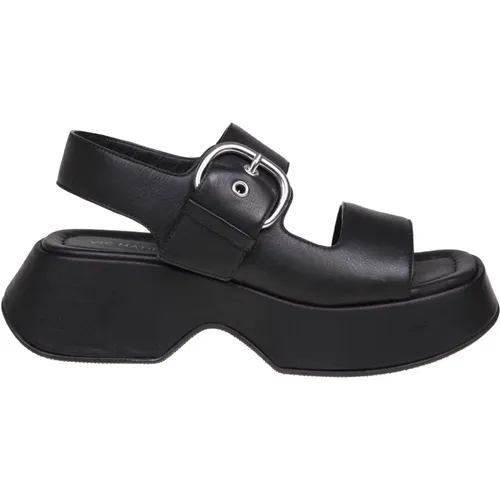 Leather Wedge Sandals , female, Sizes: 6 1/2 UK - Vic Matié - Modalova