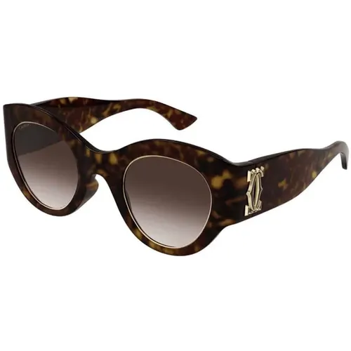 Ct0305S Sunglasses, Classic Havana , unisex, Sizes: 51 MM - Cartier - Modalova