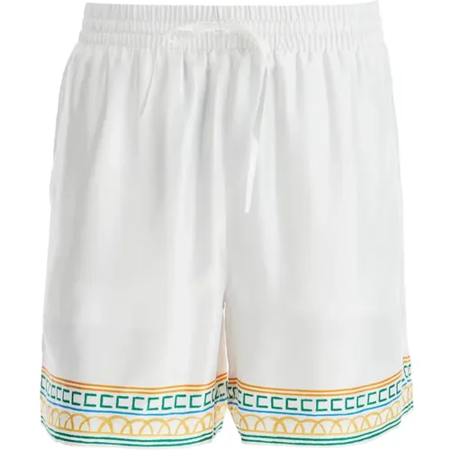 Seiden-Bermuda-Shorts im Crayon Temple-Stil , Herren, Größe: XL - Casablanca - Modalova