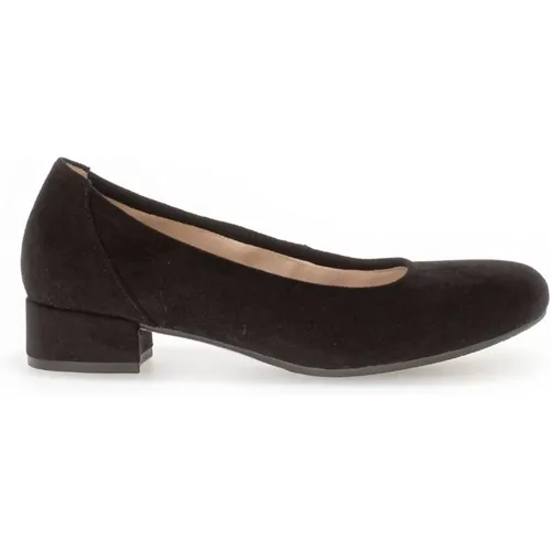 Klassische Elegante Schwarze Textil-Pumps , Damen, Größe: 38 1/2 EU - Gabor - Modalova