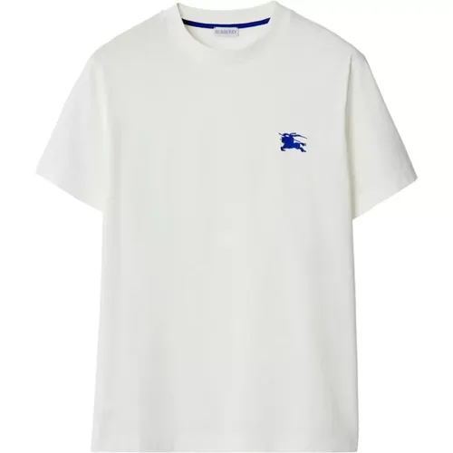 Equestrian Knight Design Weißes T-Shirt , Herren, Größe: XL - Burberry - Modalova