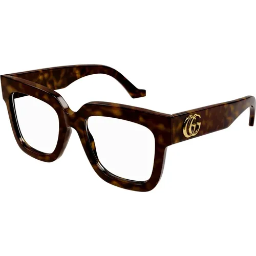 Dunkel Havana Brillengestell , unisex, Größe: 52 MM - Gucci - Modalova
