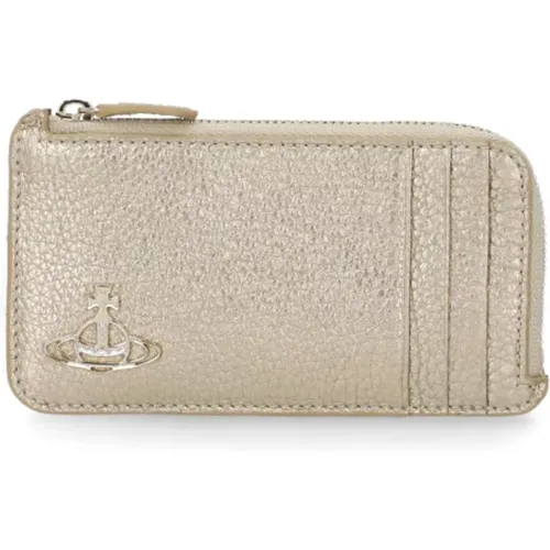 Golden Leather Wallet with Card Holders , female, Sizes: ONE SIZE - Vivienne Westwood - Modalova