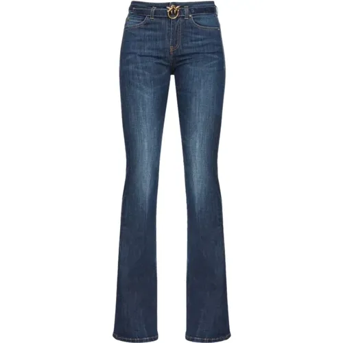 Flared Denim Power Stretch Jeans , female, Sizes: W25, W28, W26, W27, W30 - pinko - Modalova