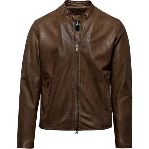 Roke Leather Jacket , male, Sizes: L, 2XL - BomBoogie - Modalova