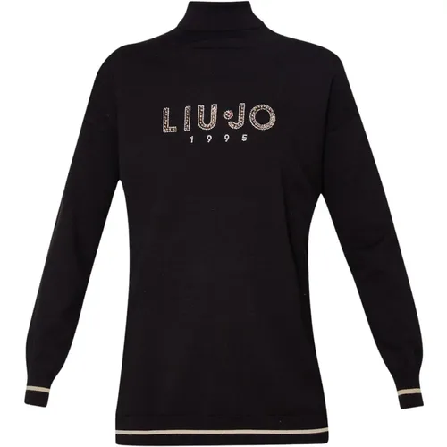 Chic Logo and Strass Sweater , female, Sizes: M, XS, L - Liu Jo - Modalova