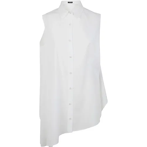 Asymmetrisches Oversized Weißes Baumwollhemd - Ann Demeulemeester - Modalova