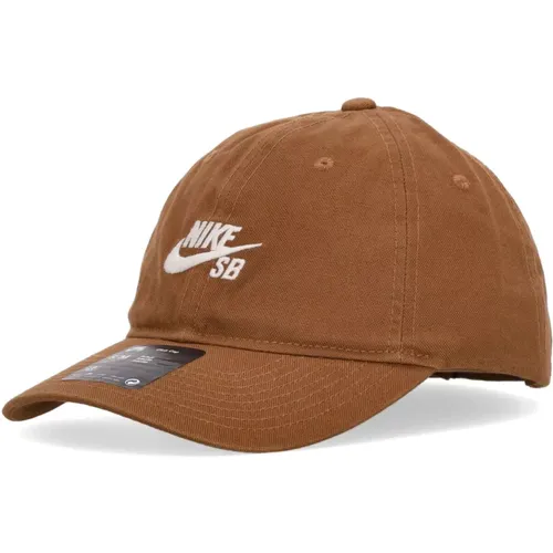 Gebogener Schirm Skateboard Cap Lt Tan/Weiß , unisex, Größe: M/L - Nike - Modalova