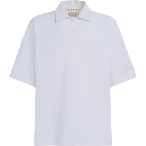 Organic Cotton Oversized Polo Shirt , male, Sizes: L, M, S - Marni - Modalova