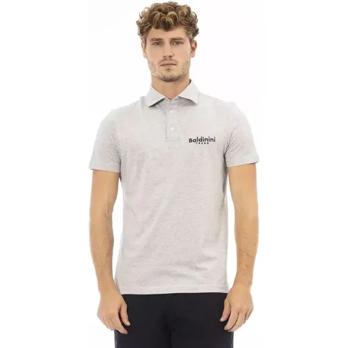 Elegantes graues Baumwoll-Poloshirt , Herren, Größe: M - Baldinini - Modalova