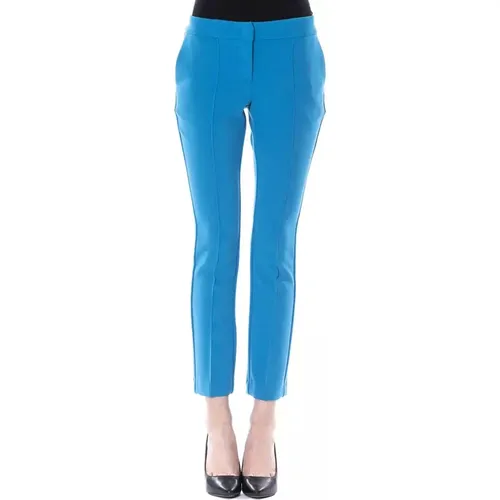 Hellblaue Skinny Hose mit Reißverschluss , Damen, Größe: 2XS - Byblos - Modalova
