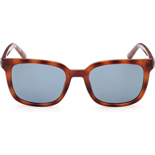 Elegant Square Sunglasses with Blue Lenses , male, Sizes: 53 MM - Guess - Modalova