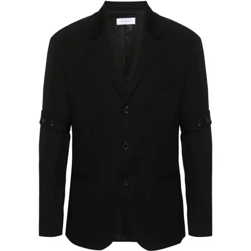 Ow Emb` Slim Jacket , male, Sizes: M, XL - Off White - Modalova