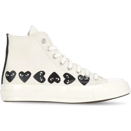 Canvas High Top Sneakers Ivory , Damen, Größe: 40 EU - Comme des Garçons Play - Modalova