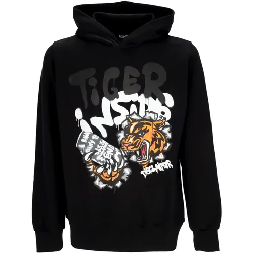 Tiger Hoodie Schwarz Streetwear , Herren, Größe: S - Disclaimer - Modalova