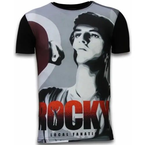 Rocky Balboa - Digital Rhinestone T-shirt , male, Sizes: 2XL, XL, S, M, L - Local Fanatic - Modalova