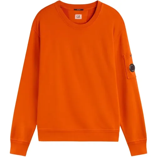 Baumwoll-Diagonal-Fleece-Sweatshirt , Herren, Größe: M - C.P. Company - Modalova