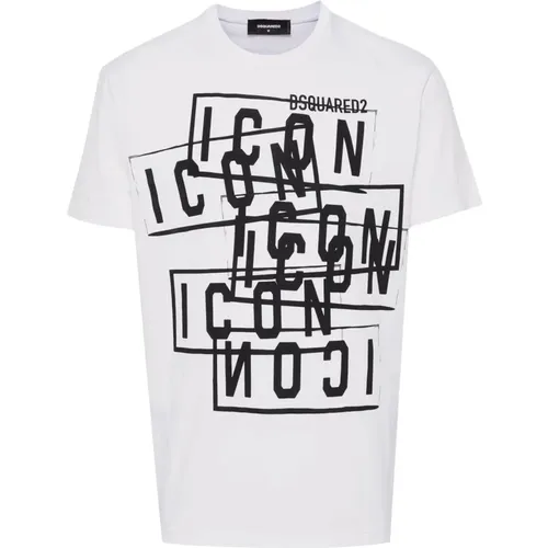 Icon Stamps Cool Fit T-Shirt , Herren, Größe: M - Dsquared2 - Modalova
