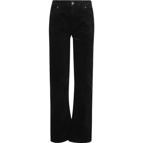 Schwarze Samt Flare Jeans , Damen, Größe: W26 - 7 For All Mankind - Modalova