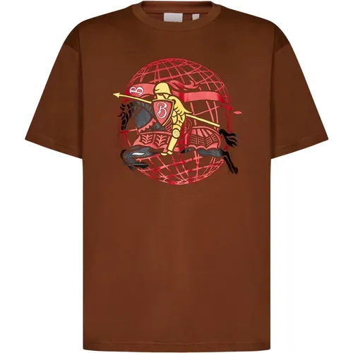 Equestrian Knight Graphic T-shirt or Polo , male, Sizes: S - Burberry - Modalova