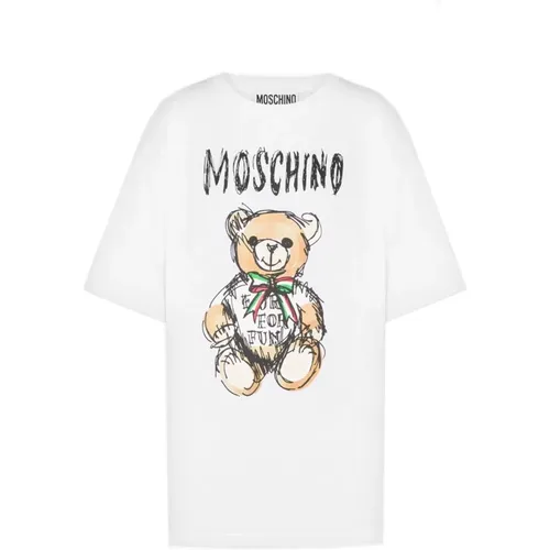 Weißes Teddybär T-Shirt , Herren, Größe: XS - Moschino - Modalova